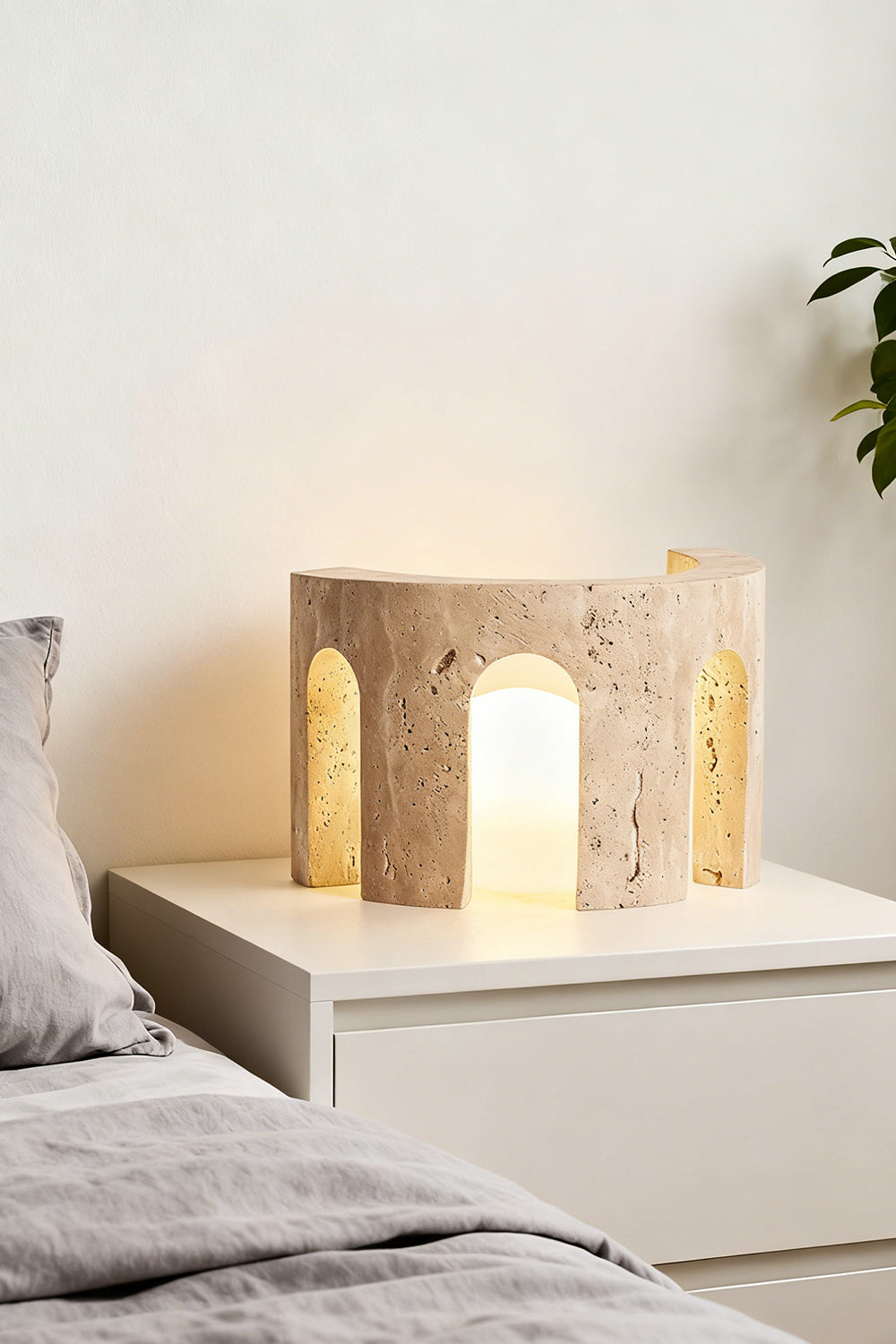 Travertine Arch Table Lamp - view 4 | everlamps