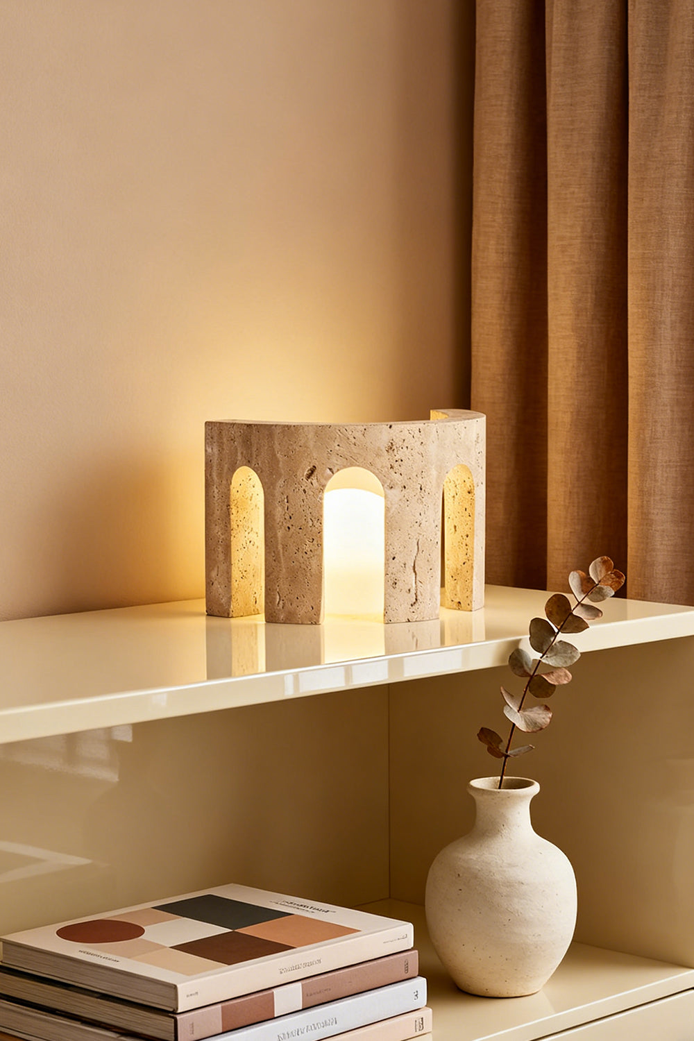 Travertine Arch Table Lamp - view 2 | everlamps