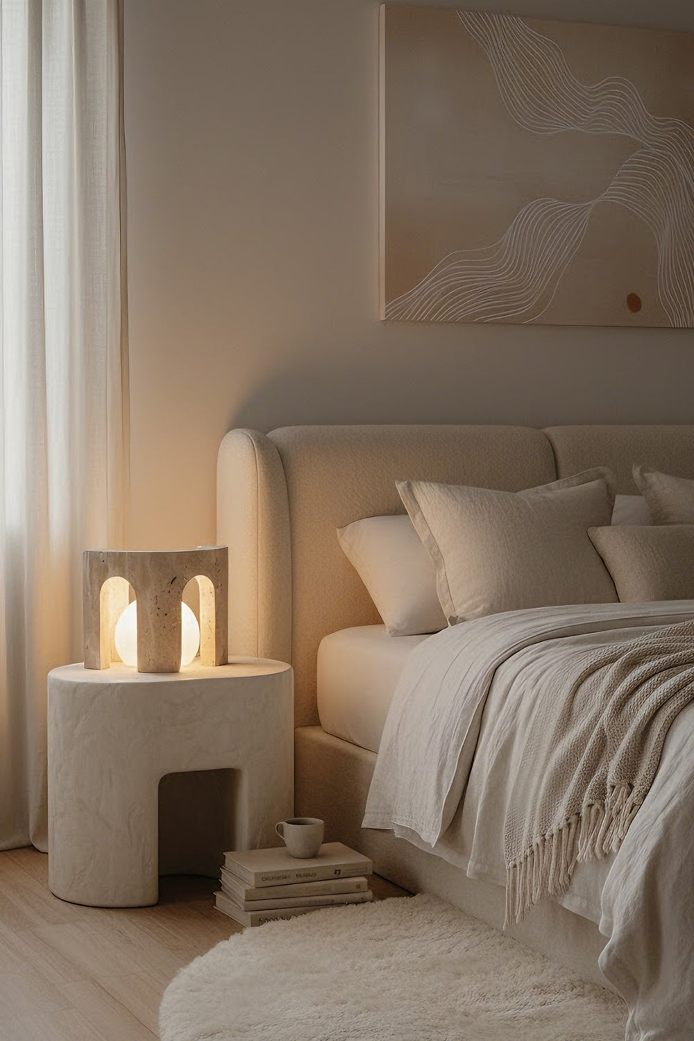 Travertine Arch Table Lamp - view 5 | everlamps