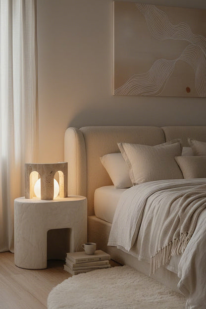 Travertine Arch Table Lamp - view 5 | everlamps