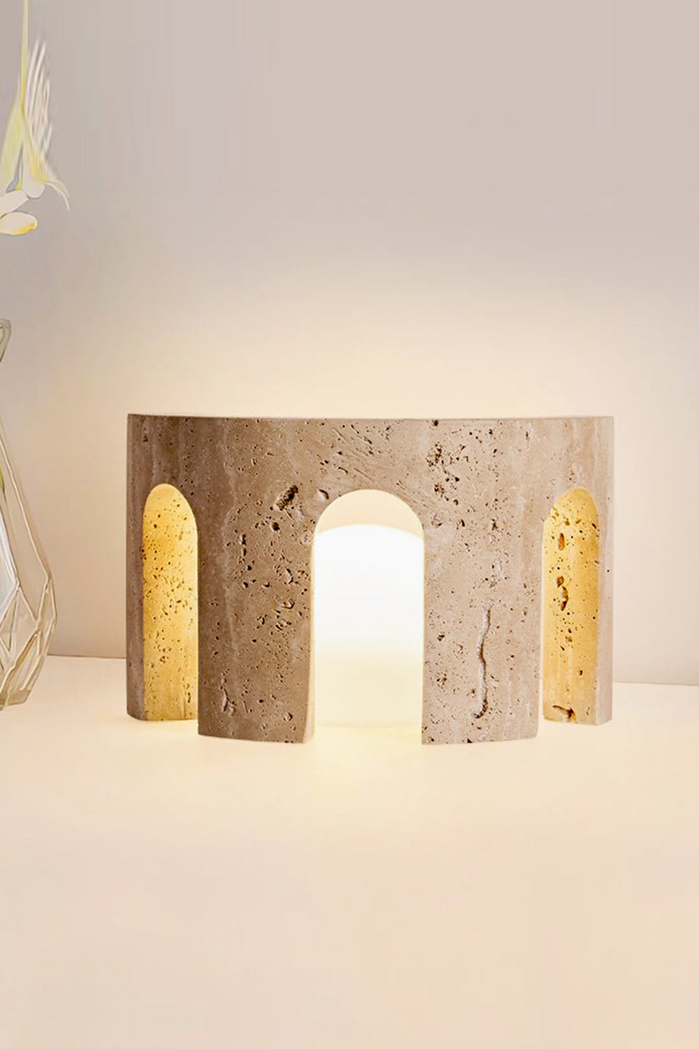 Travertine Arch Table Lamp - view 9 | everlamps