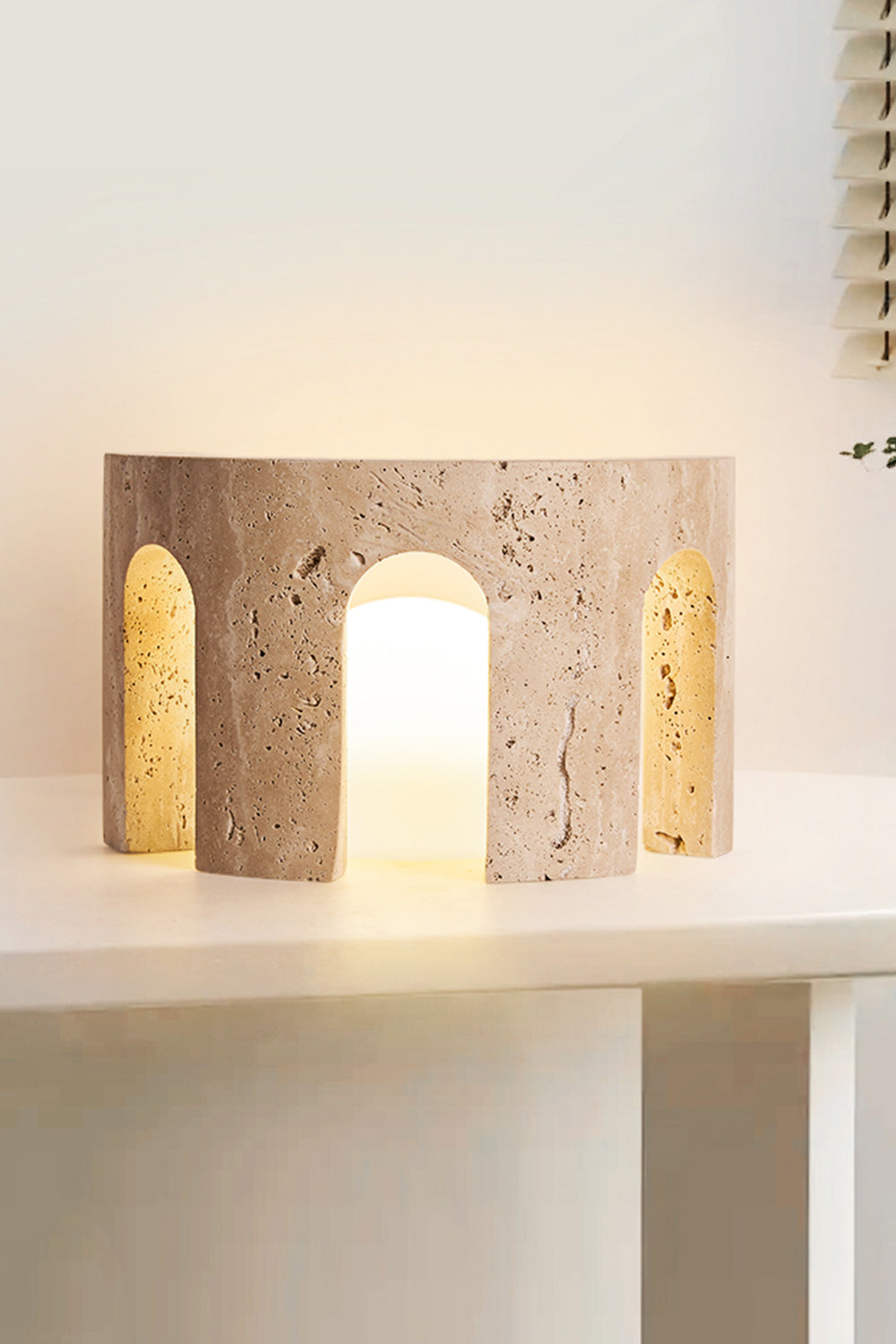 Travertine Arch Table Lamp - view 10 | everlamps