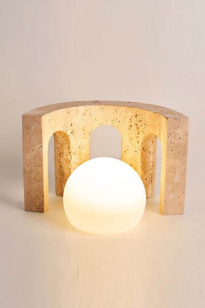 Travertine Arch Table Lamp - view 11 | everlamps