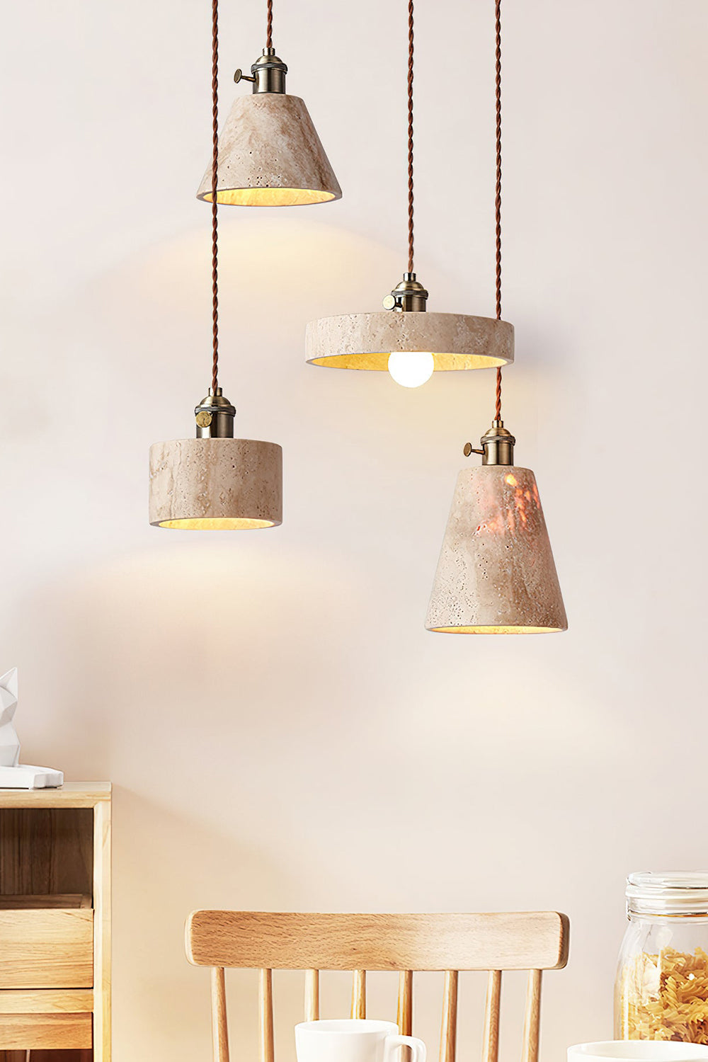 Travertine Aurora Pendant Light - view 7 | everlamps