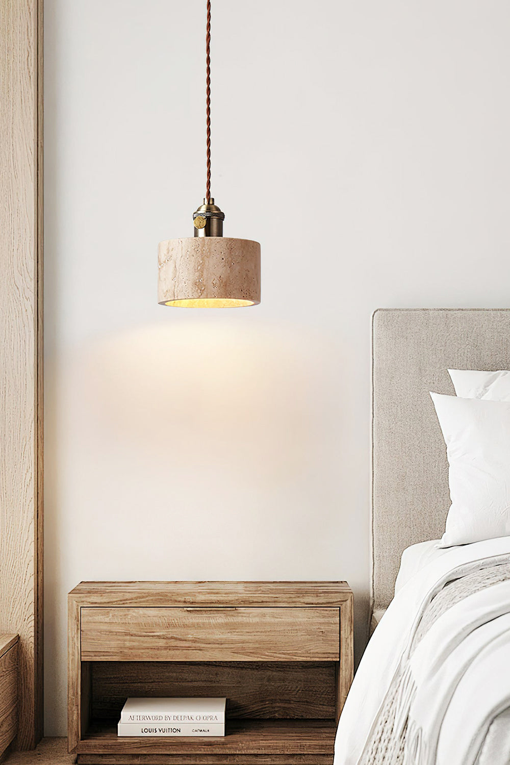 Travertine Aurora Pendant Light - view 3 | everlamps