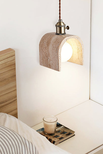 Travertine Aurora Pendant Light - view 2 | everlamps