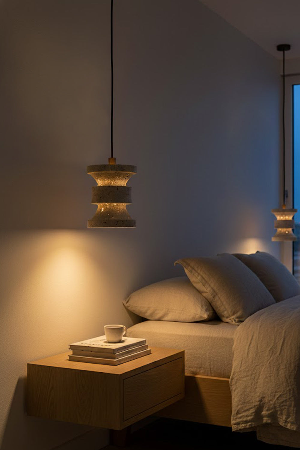 Travertine Carved Pendant Light - view 7 | everlamps