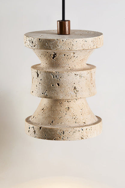 Travertine Carved Pendant Light - view 9 | everlamps