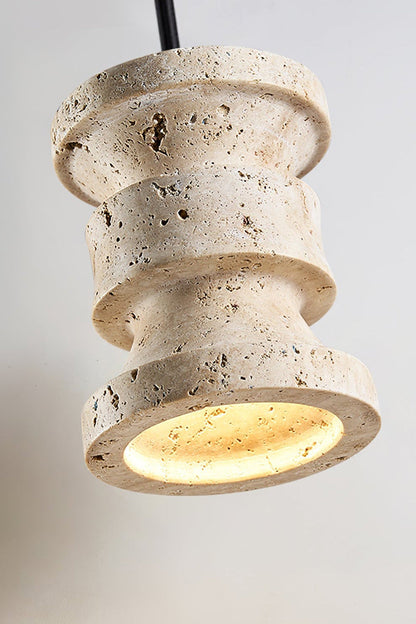 Travertine Carved Pendant Light - view 14 | everlamps