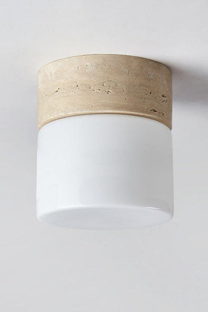 Travertine Cylinder Ceiling Lamp - view 13 | everlamps