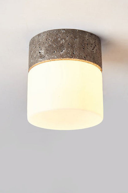 Travertine Cylinder Ceiling Lamp - view 11 | everlamps