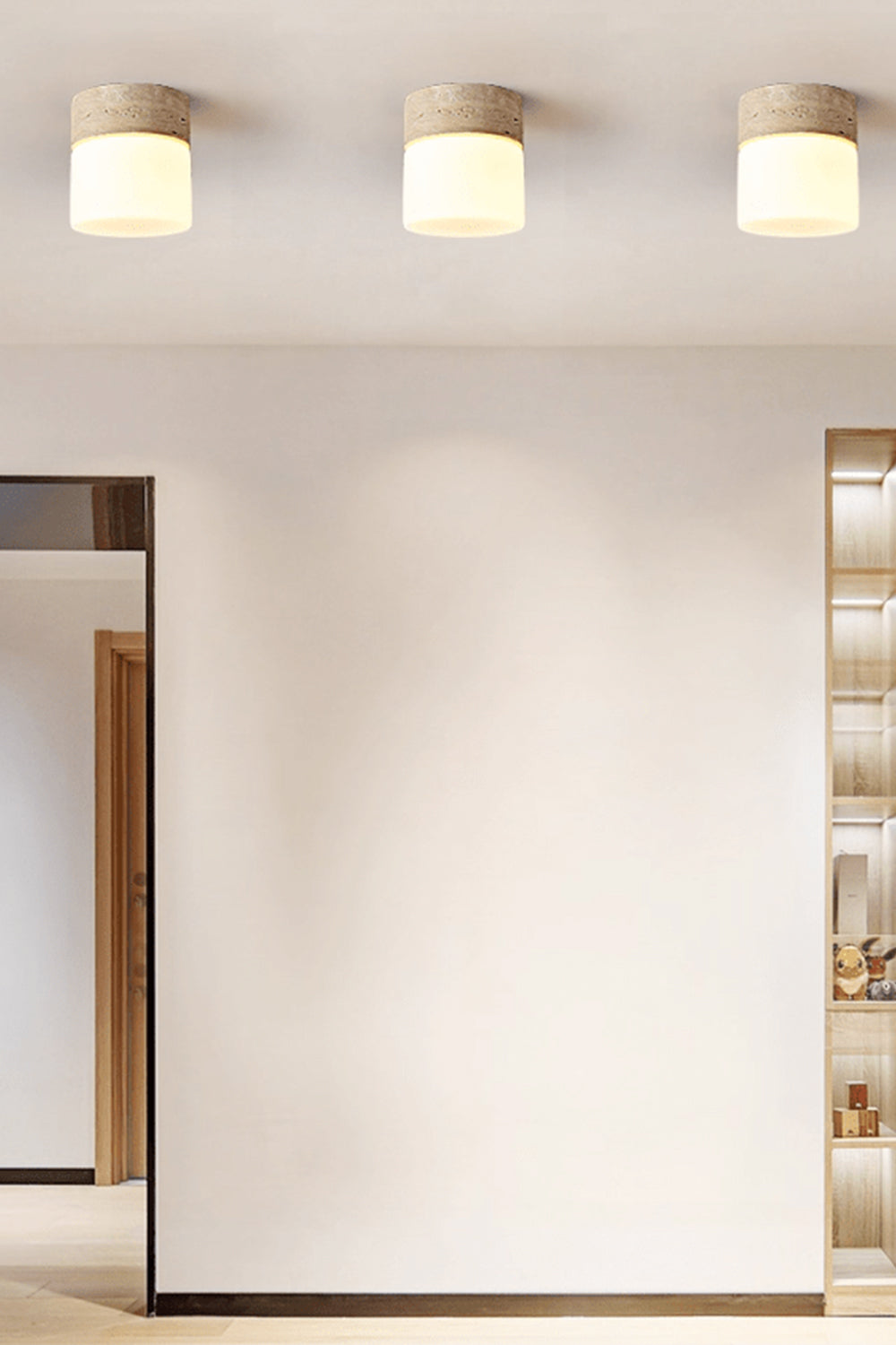 Travertine Cylinder Ceiling Lamp - view 8 | everlamps