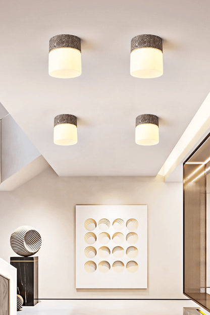 Travertine Cylinder Ceiling Lamp - view 10 | everlamps