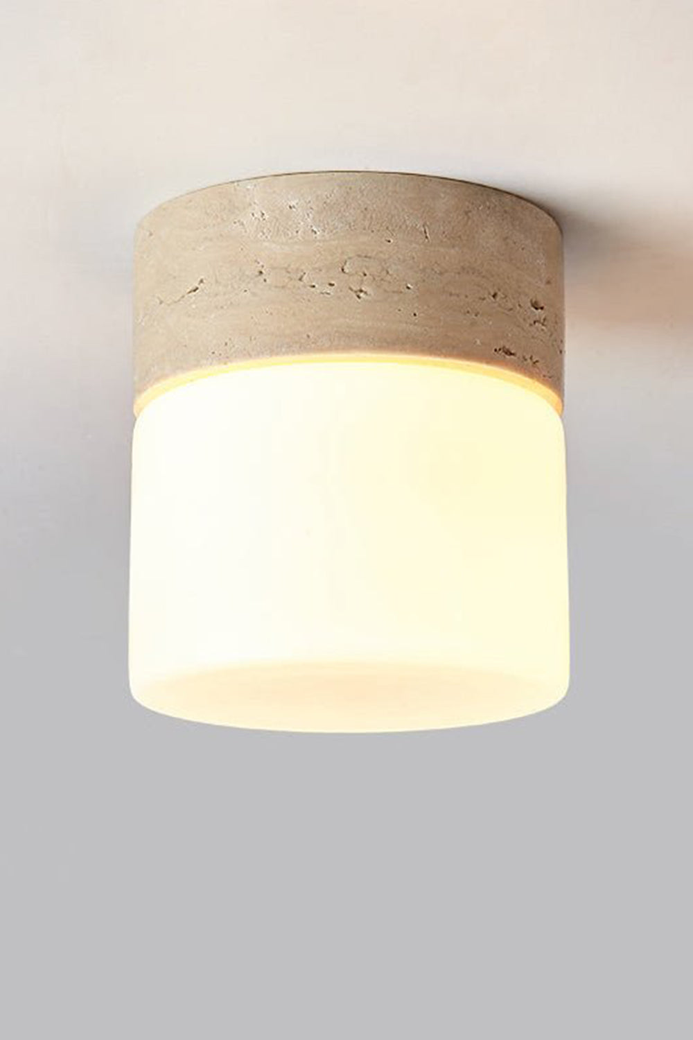 Travertine Cylinder Ceiling Lamp - view 12 | everlamps