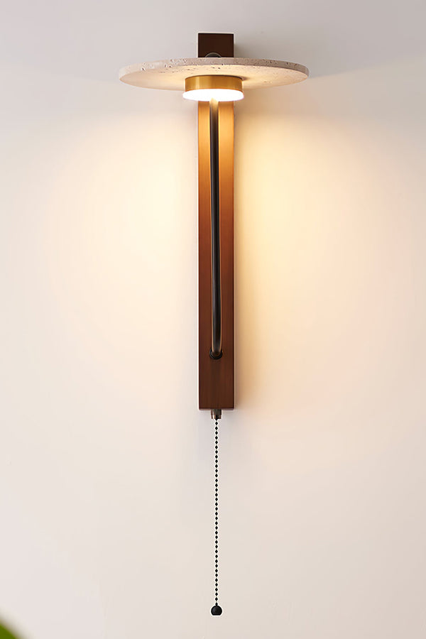 Travertine Disc Arm Wall Lamp - view 20 | everlamps