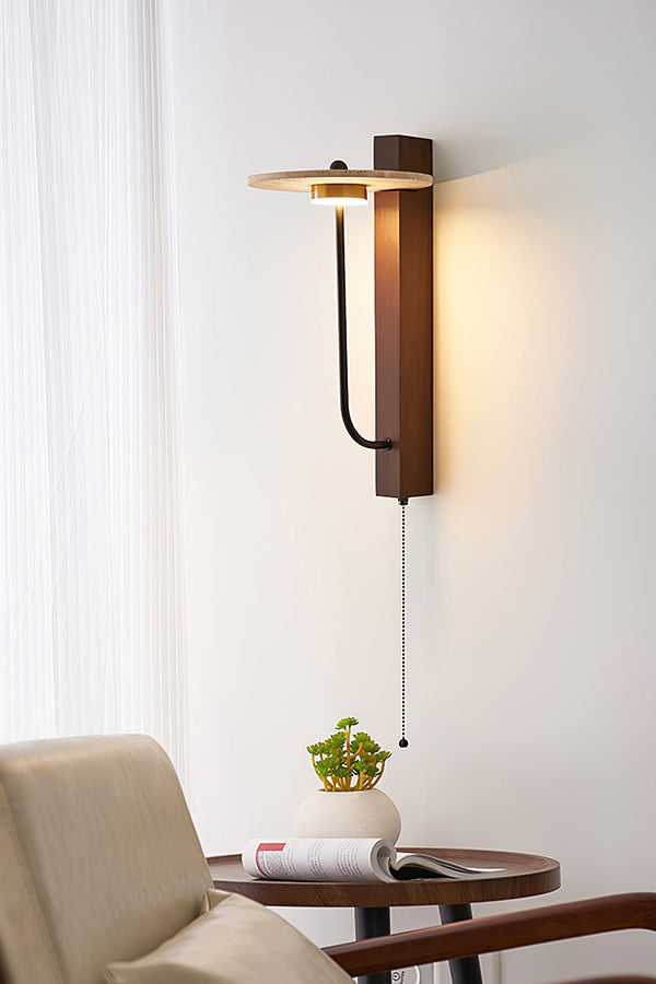 Travertine Disc Arm Wall Lamp - view 18 | everlamps
