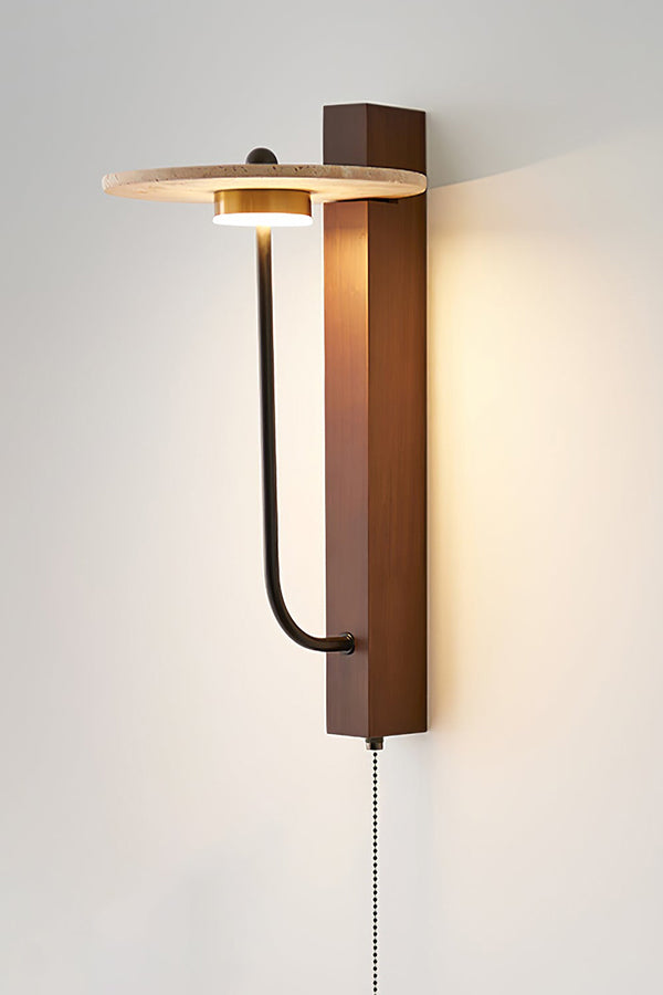 Travertine Disc Arm Wall Lamp - view 25 | everlamps