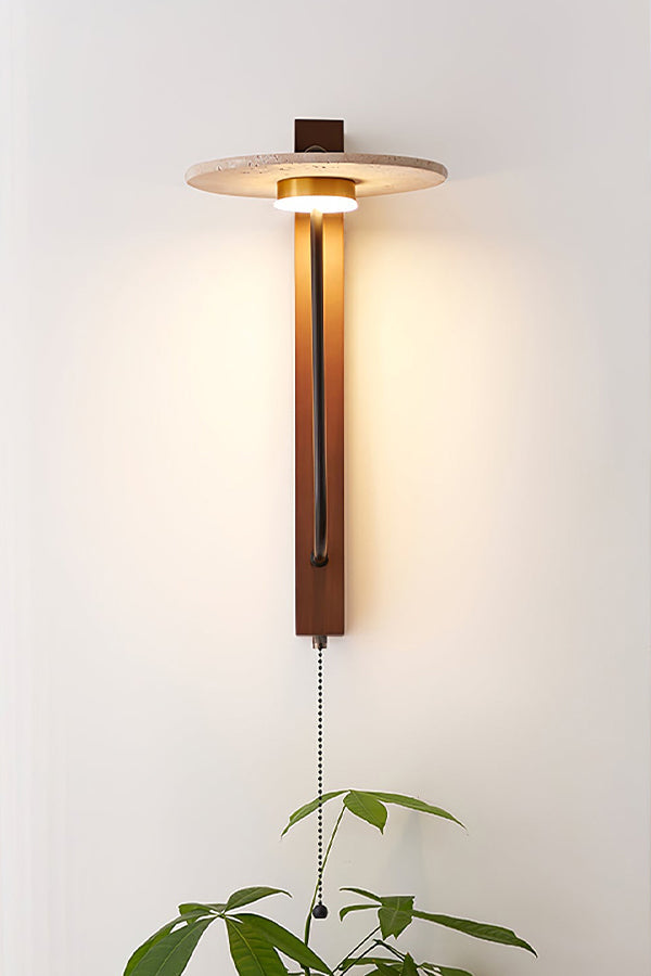 Travertine Disc Arm Wall Lamp - view 16 | everlamps