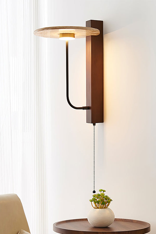 Travertine Disc Arm Wall Lamp - view 13 | everlamps