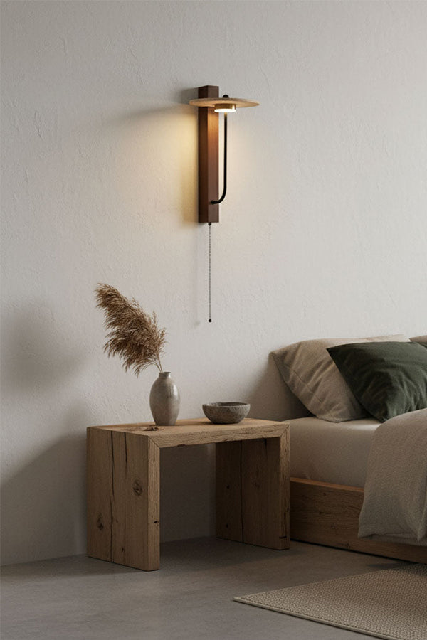 Travertine Disc Arm Wall Lamp - view 8 | everlamps