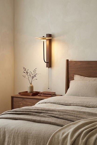 Travertine Disc Arm Wall Lamp - view 7 | everlamps