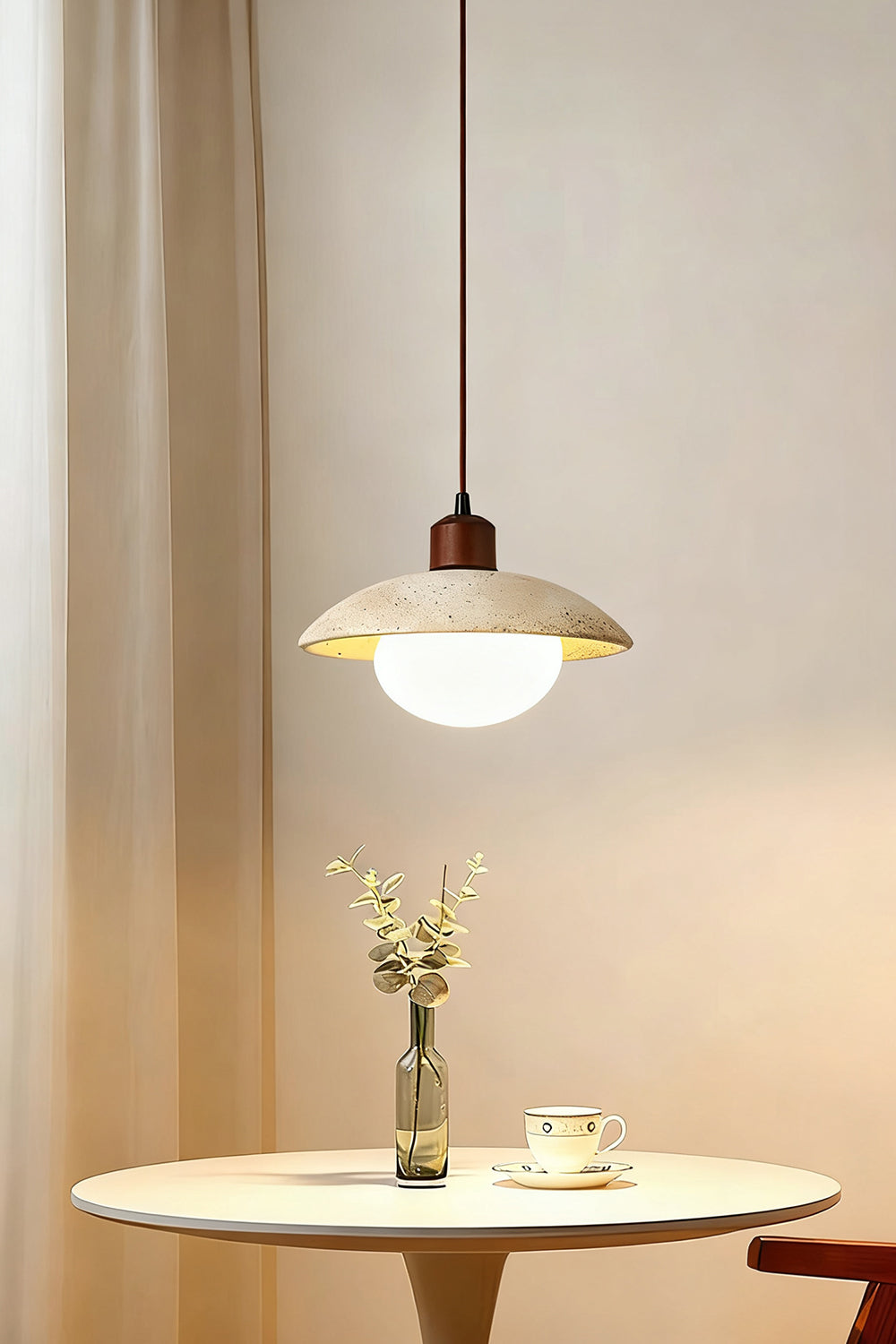 Travertine Disc Pendant Light - view 4 | everlamps