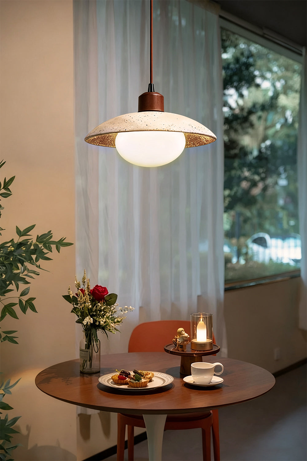 Travertine Disc Pendant Light - view 10 | everlamps