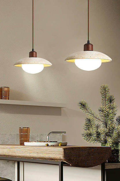 Travertine Disc Pendant Light - view 6 | everlamps