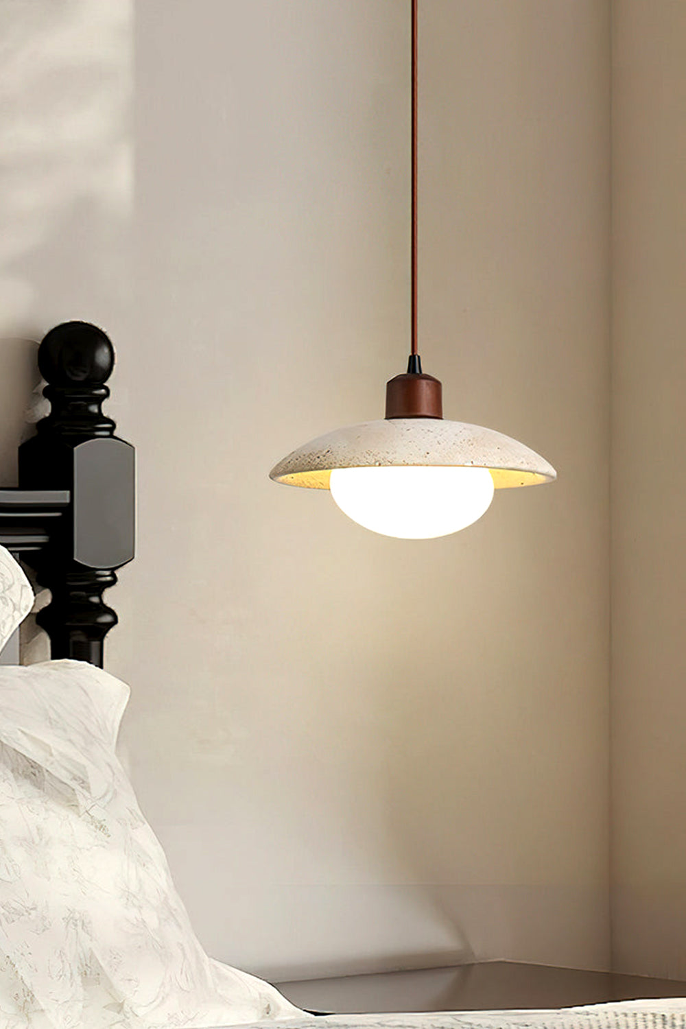 Travertine Disc Pendant Light - view 9 | everlamps