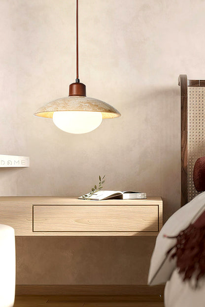 Travertine Disc Pendant Light - view 5 | everlamps