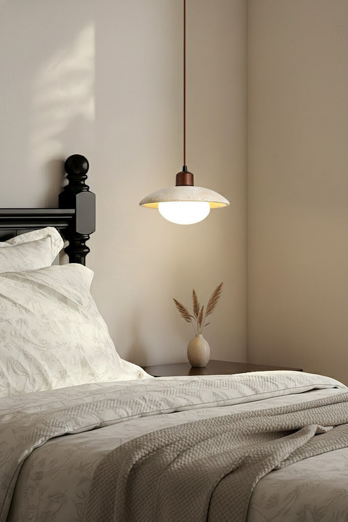 Travertine Disc Pendant Light - view 3 | everlamps