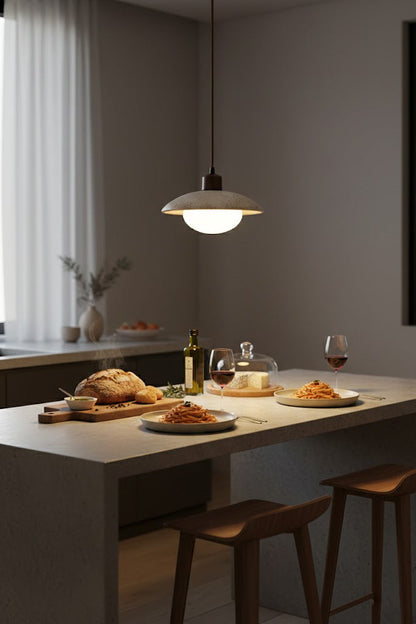Travertine Disc Pendant Light - view 7 | everlamps