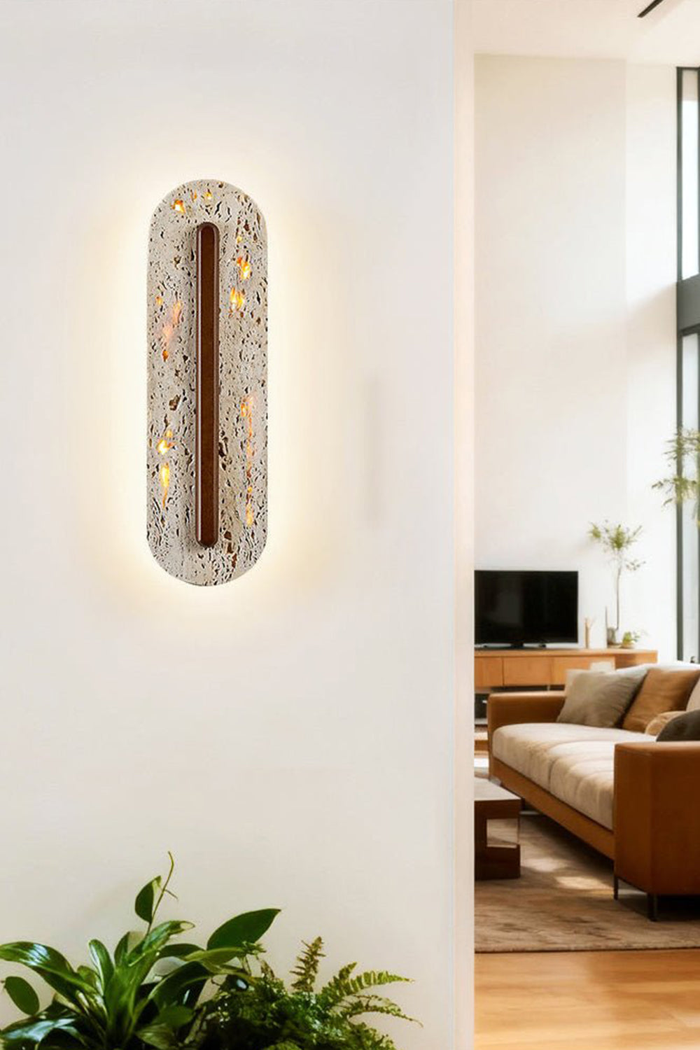 Travertine Slab Wall Sconce - view 4 | everlamps