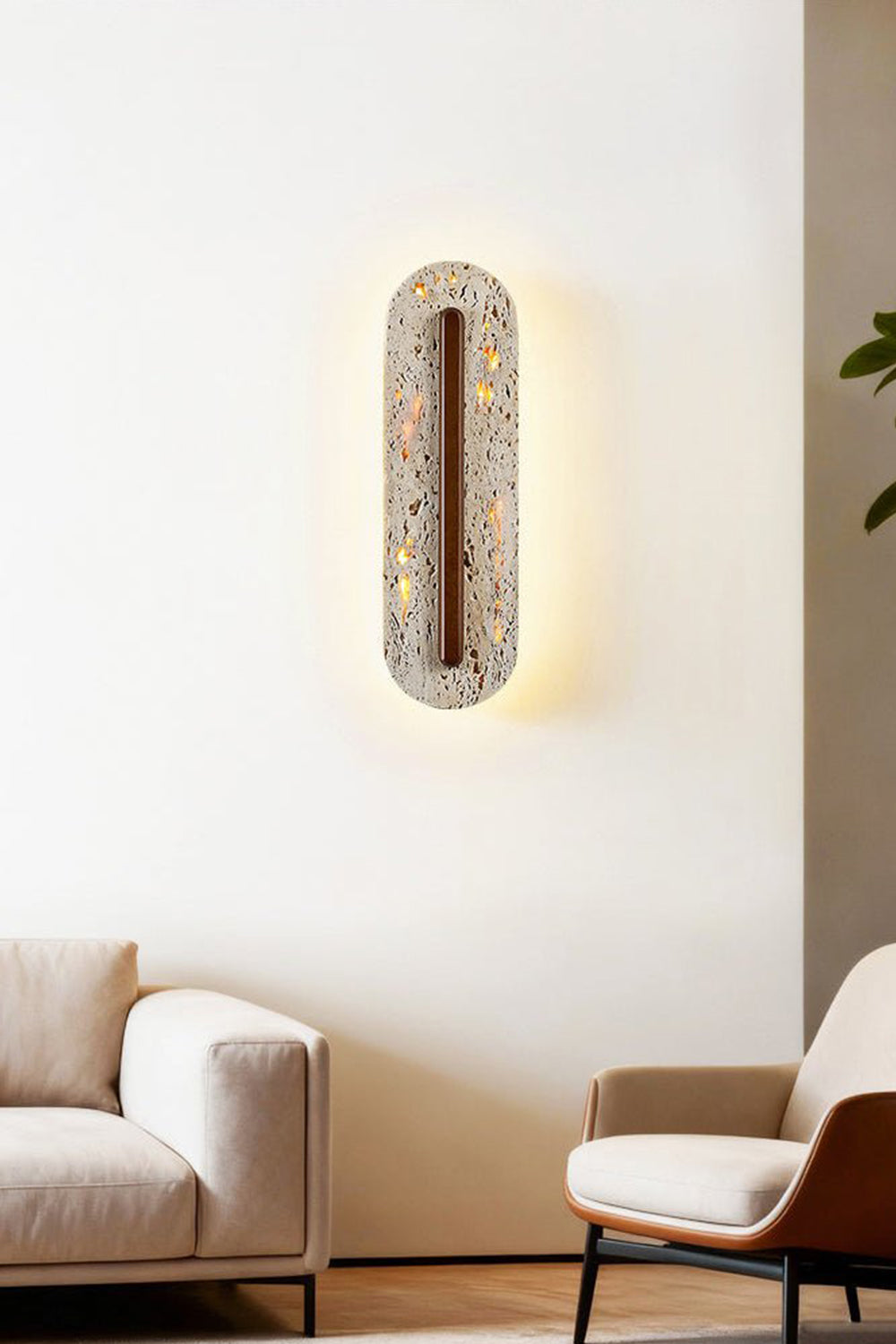 Travertine Slab Wall Sconce - view 3 | everlamps