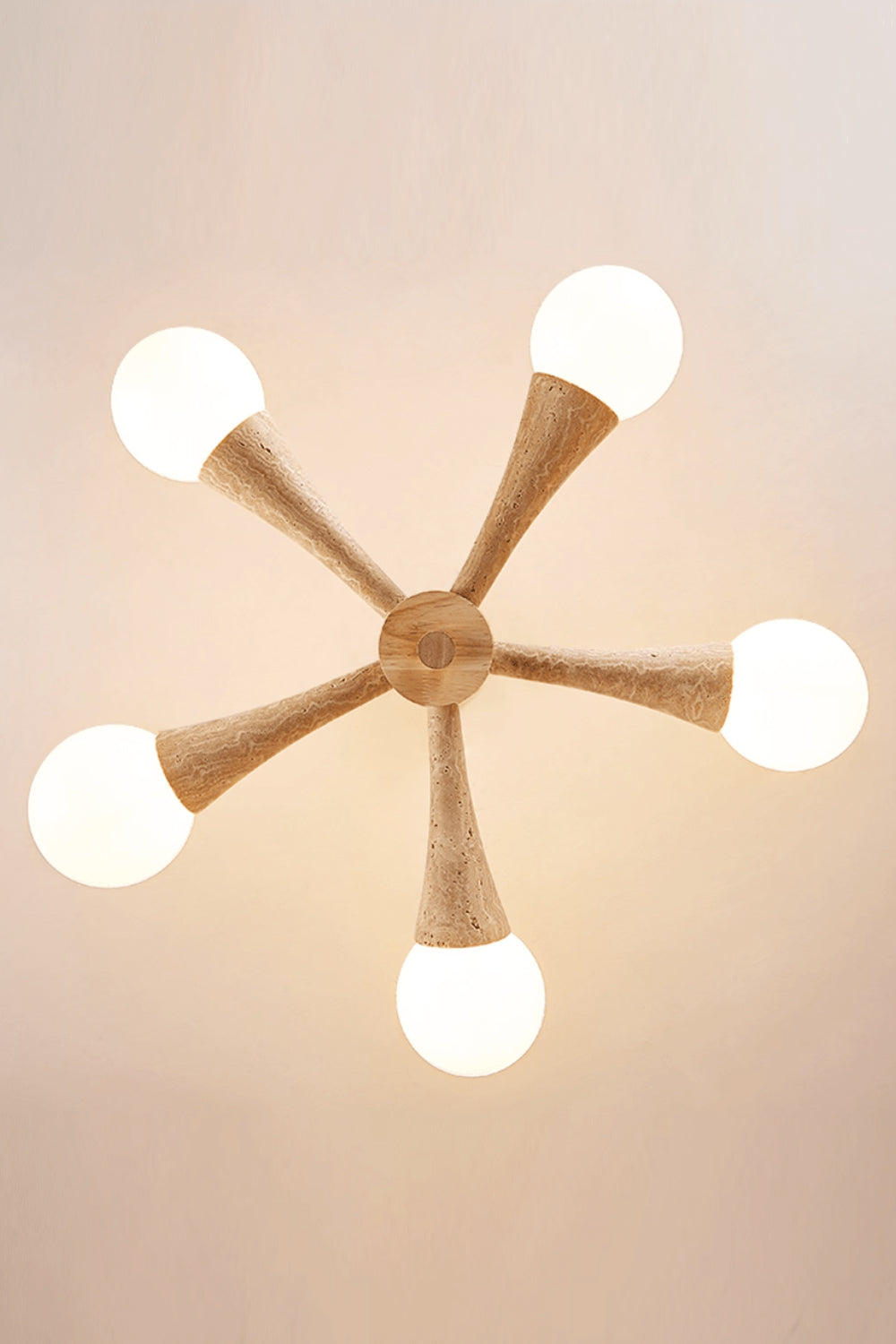 Travertine Tree-Arm Chandelier - view 15 | everlamps