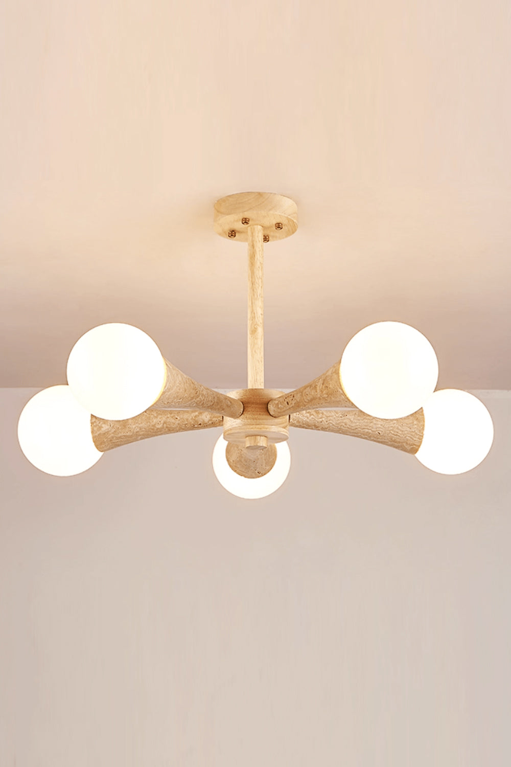 Travertine Tree-Arm Chandelier - view 16 | everlamps