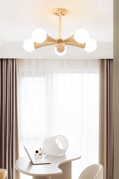 Travertine Tree-Arm Chandelier - view 5 | everlamps
