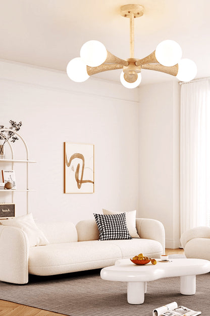 Travertine Tree-Arm Chandelier - view 4 | everlamps