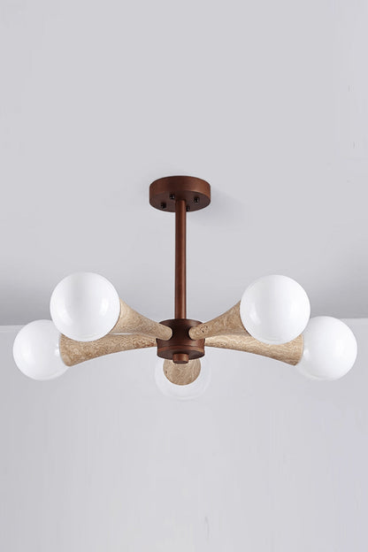 Travertine Tree-Arm Chandelier - view 17 | everlamps