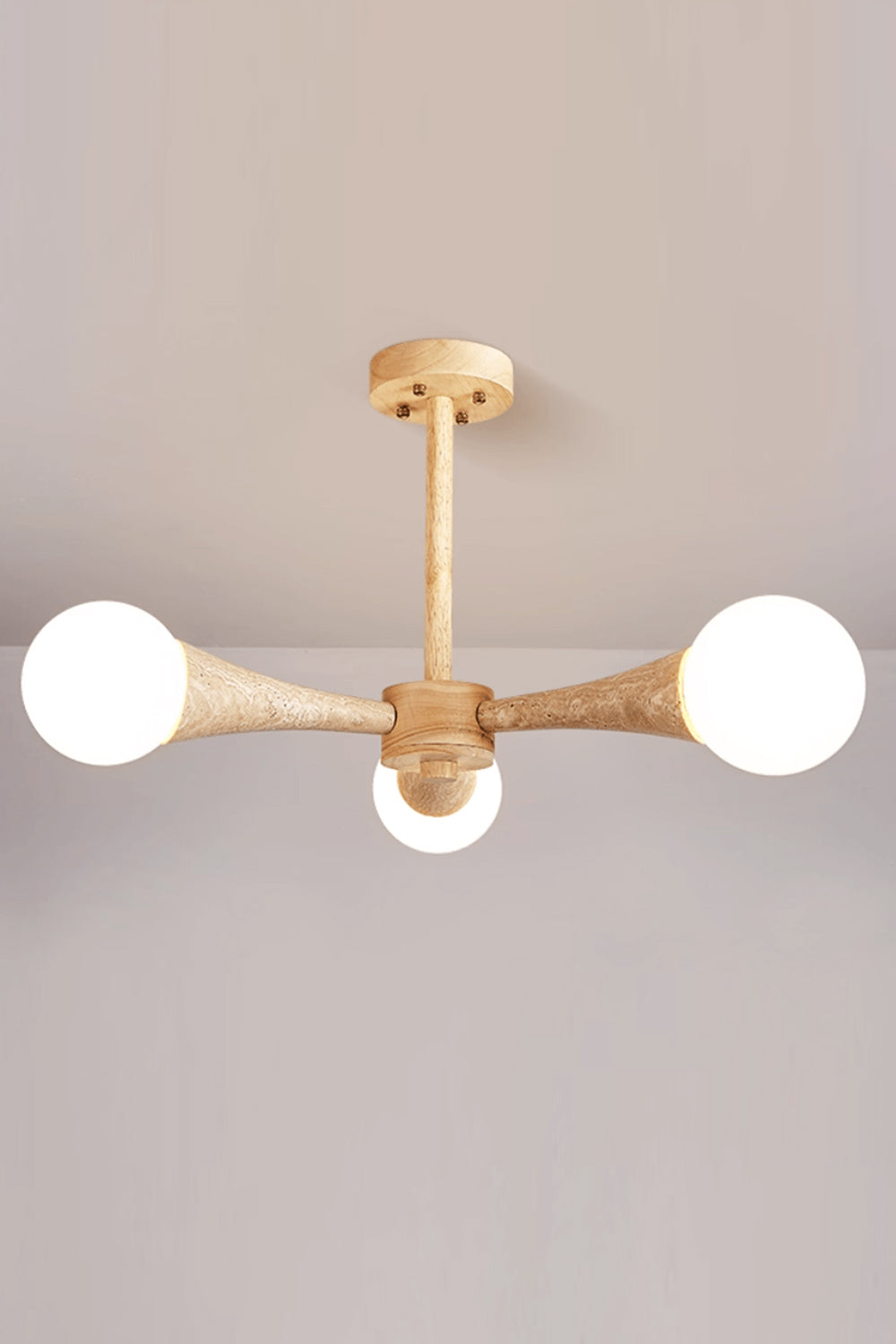 Travertine Tree-Arm Chandelier - view 10 | everlamps