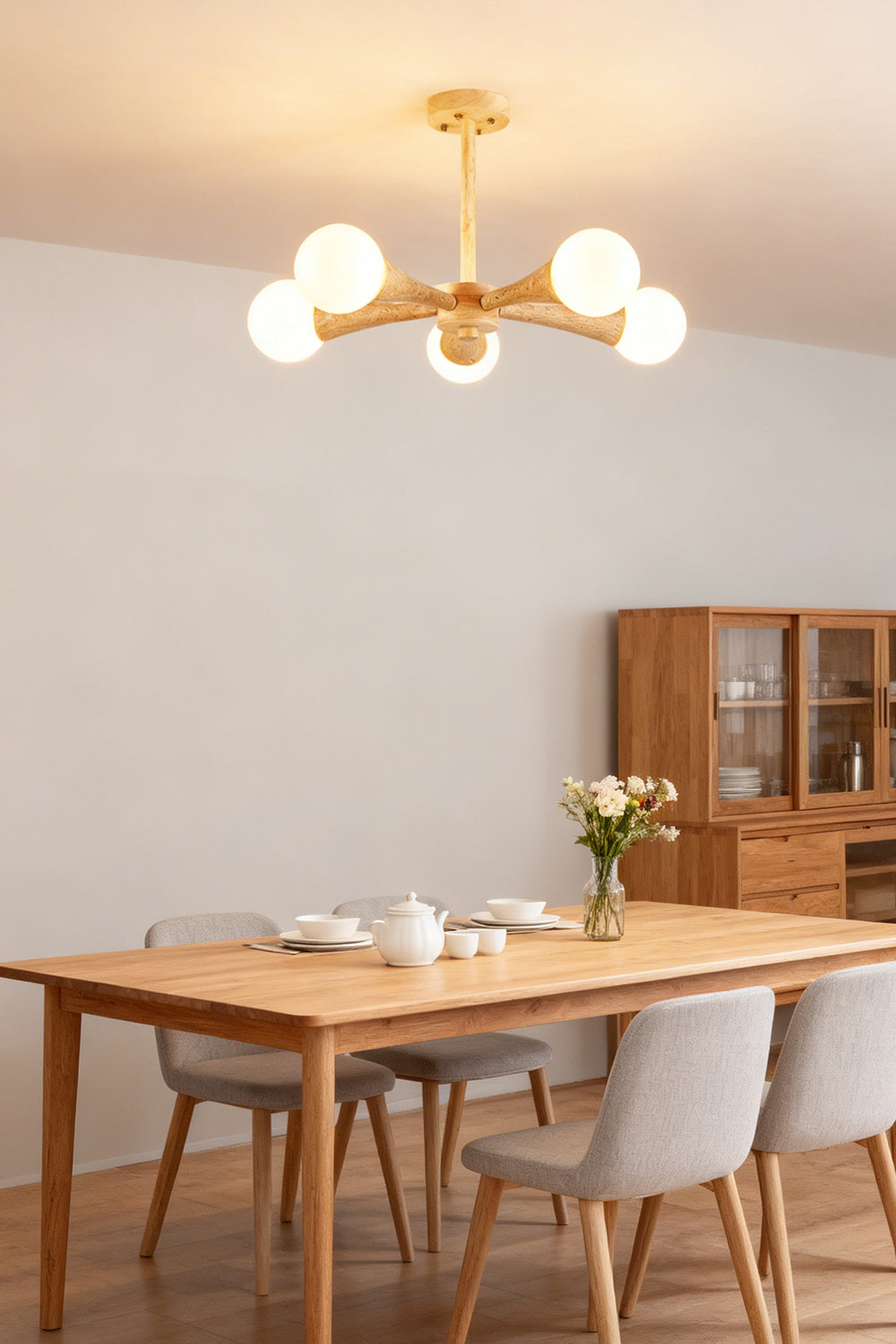 Travertine Tree-Arm Chandelier - view 3 | everlamps