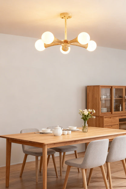 Travertine Tree-Arm Chandelier - view 3 | everlamps