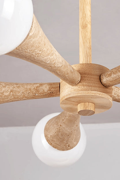 Travertine Tree-Arm Chandelier - view 18 | everlamps