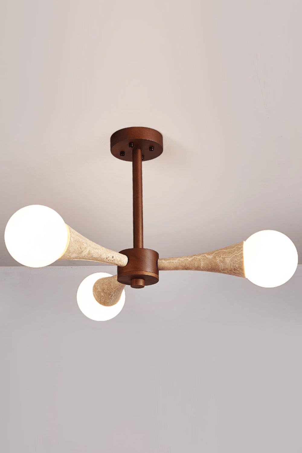 Travertine Tree-Arm Chandelier - view 11 | everlamps