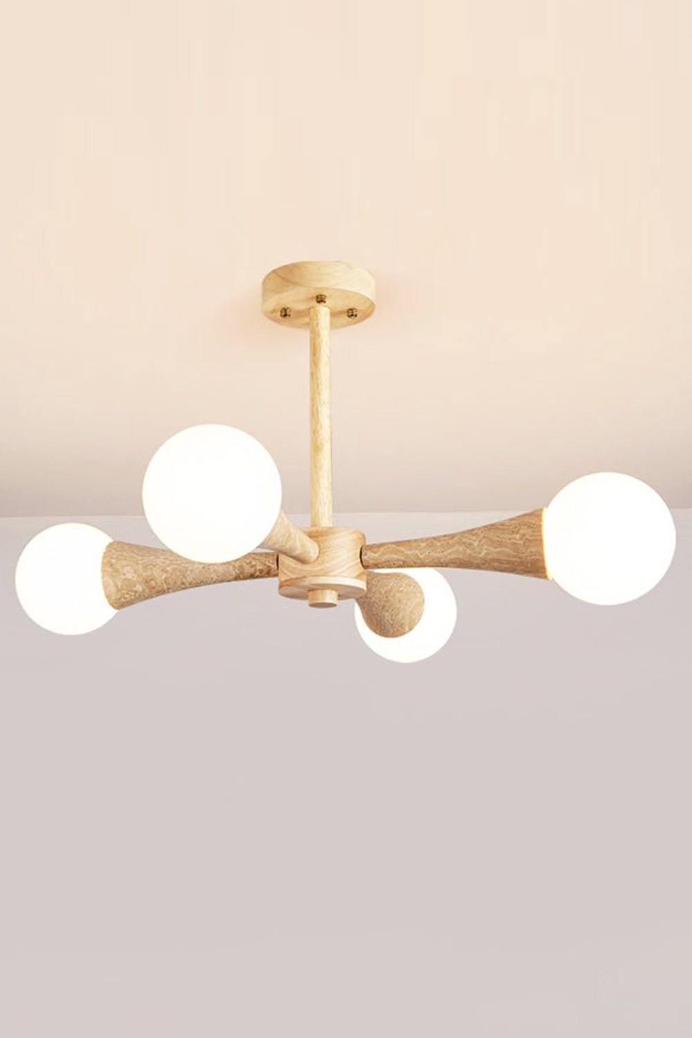 Travertine Tree-Arm Chandelier - view 12 | everlamps