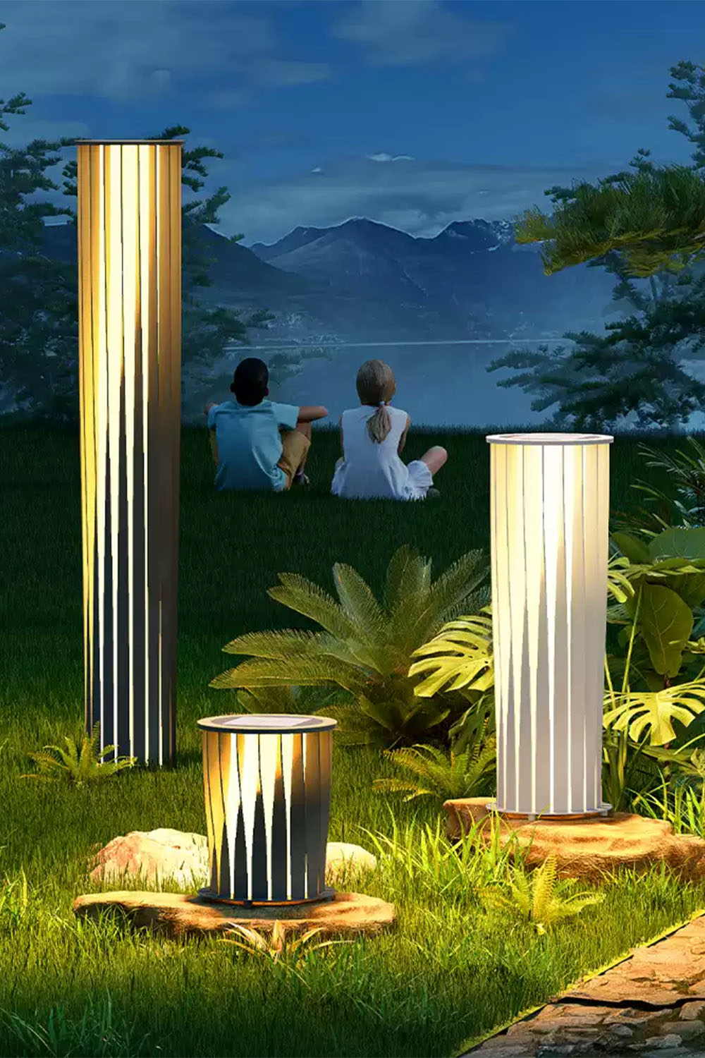 Twisted Acrylic Lantern Lawn Light - view 9 | everlamps