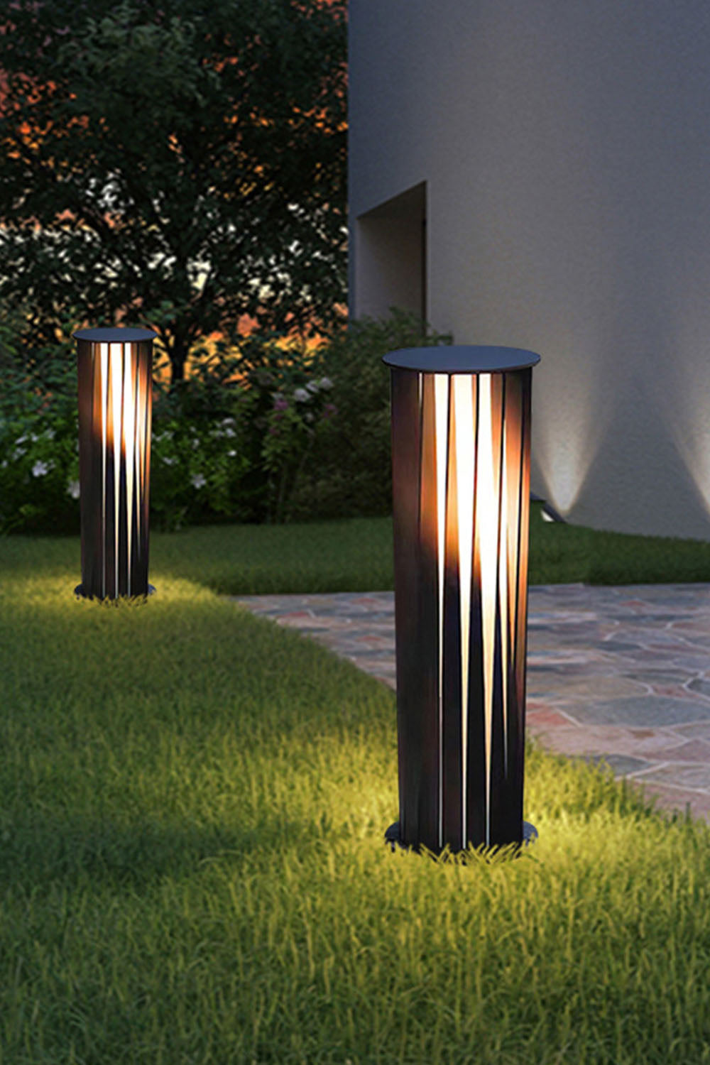 Twisted Acrylic Lantern Lawn Light - view 2 | everlamps