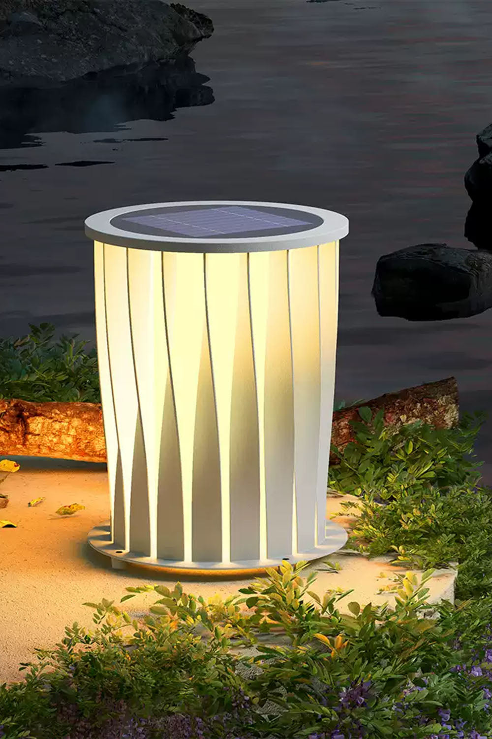 Twisted Acrylic Lantern Lawn Light - view 4 | everlamps