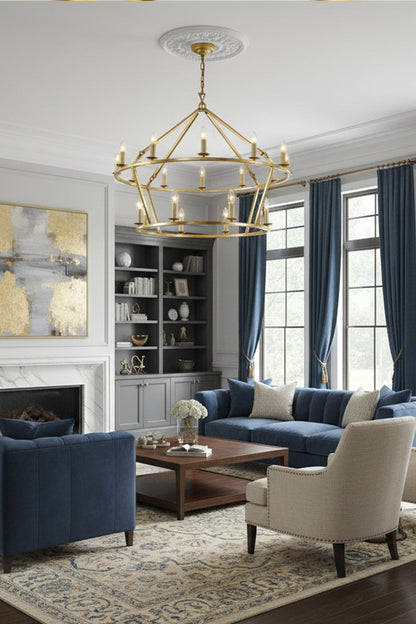 Two-Tiered Ring Chandelier - view 6 | everlamps