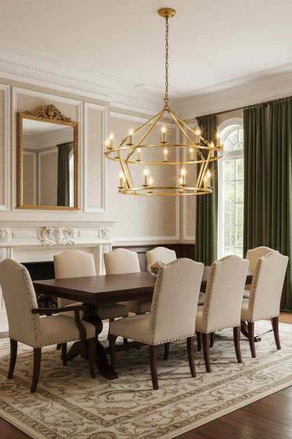 Two-Tiered Ring Chandelier - view 4 | everlamps
